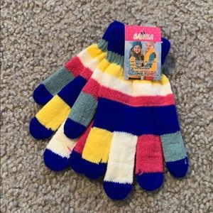 Multi colored kids gloves